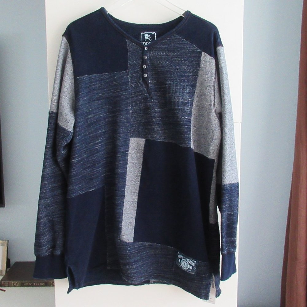 PRPS Good & Company Cotton Tee Long Sleeve Sweatshirt Men's 2XL Blue Heather